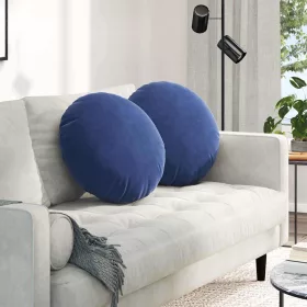 Ülőpárnák 2 pcs Rendőrségi kék Ø 40 x 13 cm Bársony