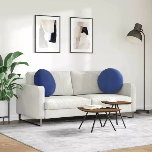 Ülőpárnák 2 pcs Rendőrségi kék Ø 40 x 13 cm Bársony