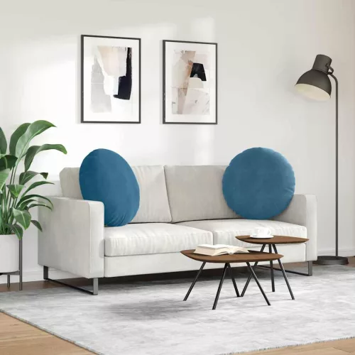 Ülőpárnák 2 pcs Kék Ø 40 x 13 cm Bársony