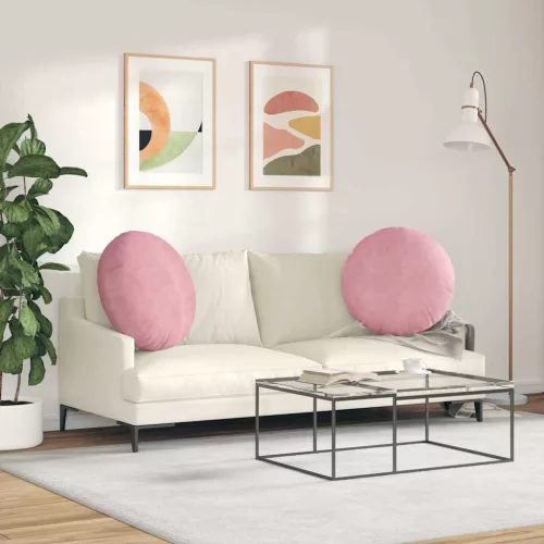 Ülőpárnák 2 pcs Rózsaszín Ø 40 x 13 cm Bársony