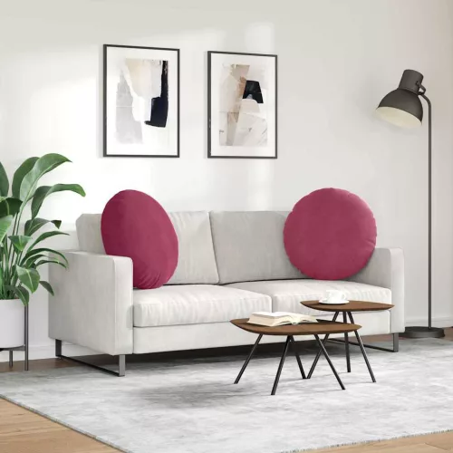 Ülőpárnák 2 pcs Bordó Ø 40 x 13 cm Bársony