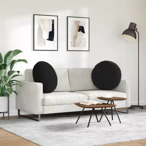 Ülőpárnák 2 pcs Fekete Ø 40 x 13 cm Bársony