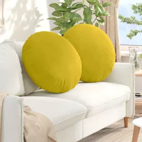 Ülőpárnák 2 pcs Sárga Ø 40 x 13 cm Bársony
