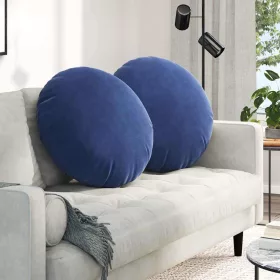Ülőpárnák 2 pcs Rendőrségi kék Ø 40 x 13 cm Bársony