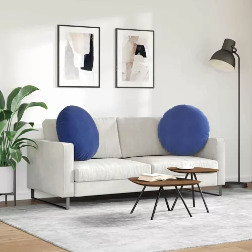 Ülőpárnák 2 pcs Rendőrségi kék Ø 40 x 13 cm Bársony