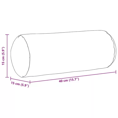 Hengerpárnák 2 pcs Világosszürke Ø 15 x 40 cm szövet