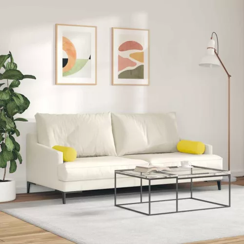 Hengerpárnák 2 pcs Világos sárga Ø 15 x 40 cm szövet