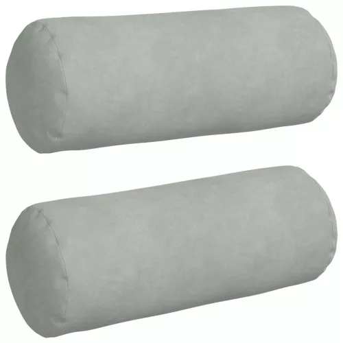 Hengerpárnák 2 pcs Világosszürke Ø 15 x 40 cm Bársonyos szövet