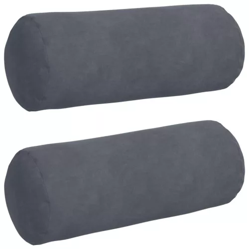 Hengerpárnák 2 pcs Sötétszürke Ø 15 x 40 cm Bársonyos szövet