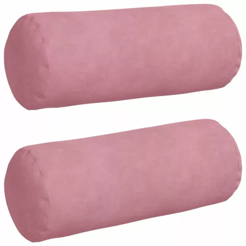 Hengerpárnák 2 pcs Rózsaszín Ø 15 x 40 cm Bársonyos szövet