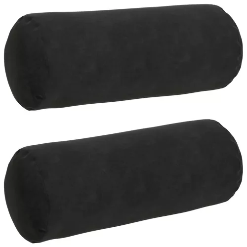 Hengerpárnák 2 pcs Fekete Ø 15 x 40 cm Bársonyos szövet