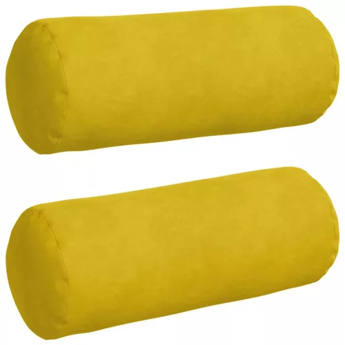 Hengerpárnák 2 pcs Sárga Ø 15 x 40 cm Bársonyos szövet