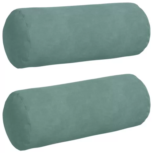 Hengerpárnák 2 pcs Tengeri Zöld Ø 15 x 40 cm Bársonyos szövet