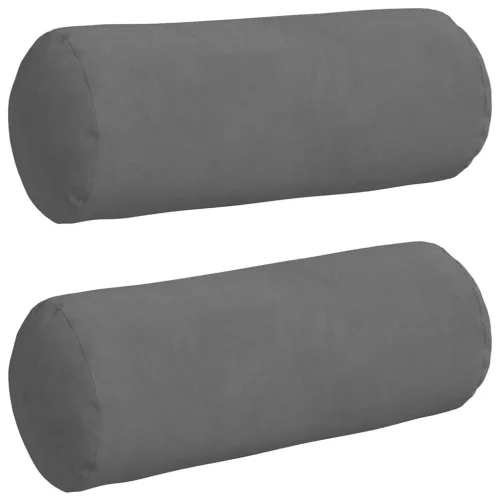 Hengerpárnák 2 pcs Sötétszürke Ø 15 x 40 cm Mikroszálas Szövet