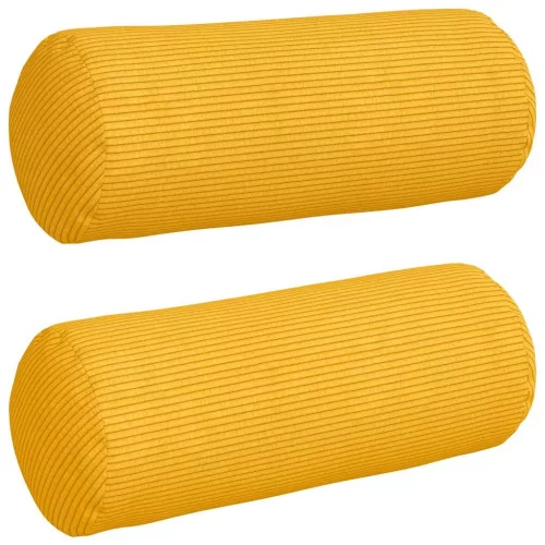 Hengerpárnák 2 pcs Világos sárga Ø 15 x 40 cm Bársonyos szövet
