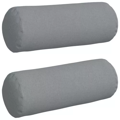 Hengerpárnák 2 pcs Világosszürke Ø 25 x 70 cm szövet