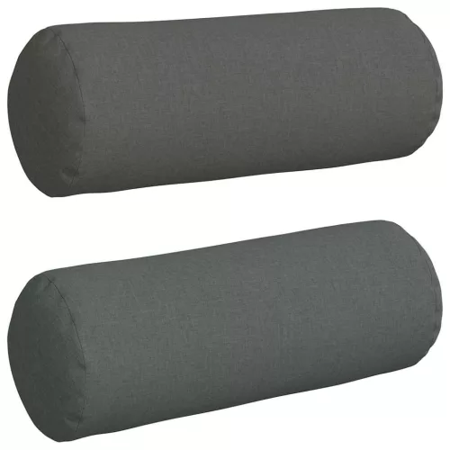 Hengerpárnák 2 pcs Sötétszürke Ø 25 x 70 cm szövet