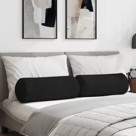 Hengerpárnák 2 pcs Fekete Ø 25 x 70 cm szövet