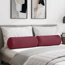 Hengerpárnák 2 pcs Bordó Ø 25 x 70 cm szövet