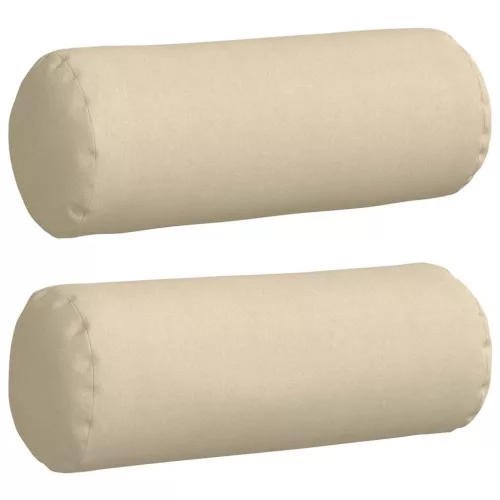 Hengerpárnák 2 pcs Krém Ø 25 x 70 cm szövet