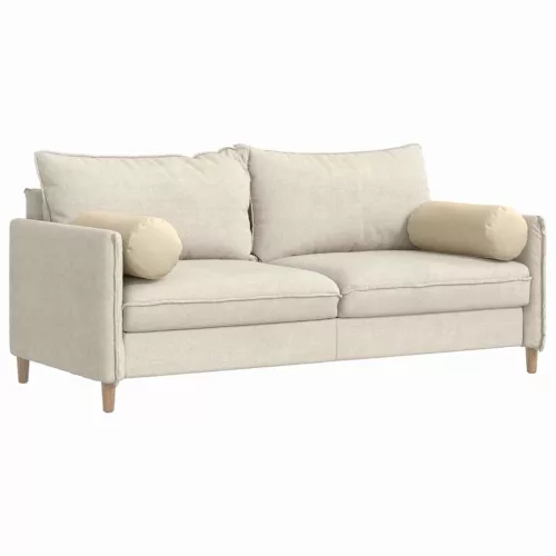 Hengerpárnák 2 pcs Krém Ø 25 x 70 cm szövet