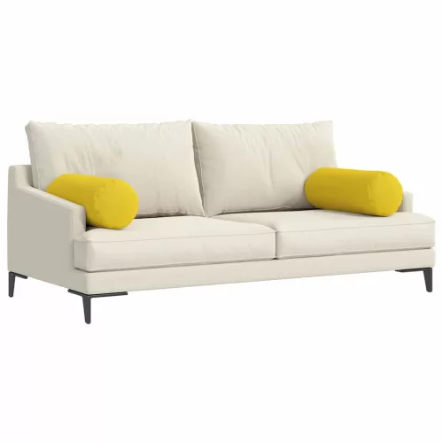 Hengerpárnák 2 pcs Világos sárga Ø 25 x 70 cm szövet