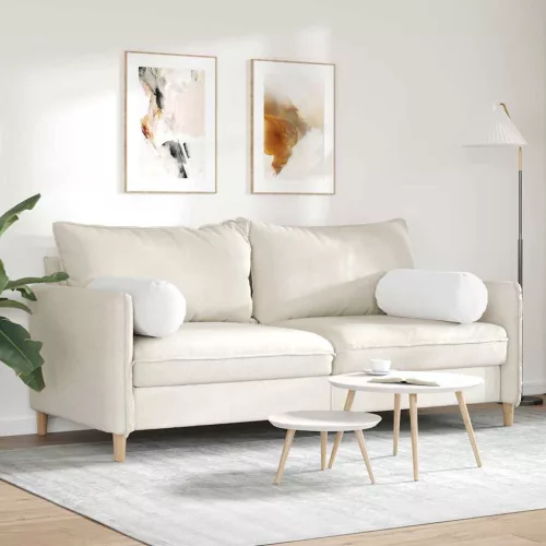 Hengerpárnák 2 pcs Fehér Ø 25 x 70 cm szövet