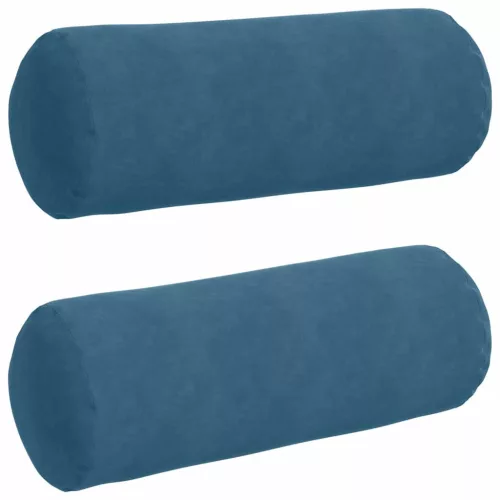 Hengerpárnák 2 pcs Kék Ø 25 x 70 cm Bársonyos szövet