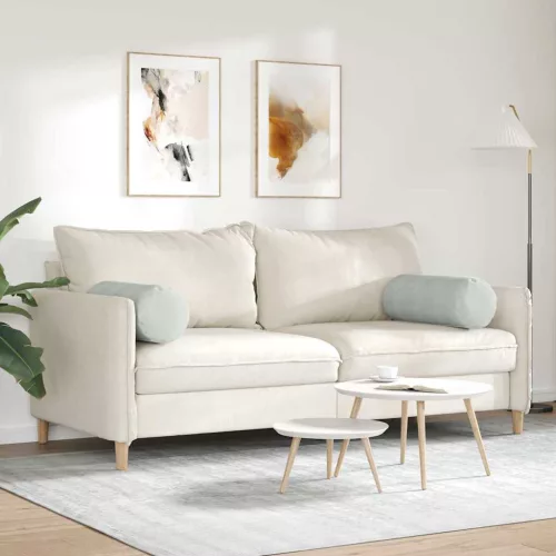 Hengerpárnák 2 pcs Világosszürke Ø 25 x 70 cm Bársonyos szövet
