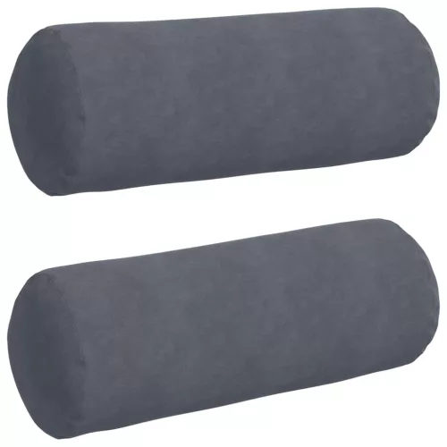 Hengerpárnák 2 pcs Sötétszürke Ø 25 x 70 cm Bársonyos szövet