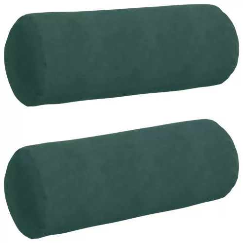 Hengerpárnák 2 pcs Sötétzöld Ø 25 x 70 cm Bársonyos szövet