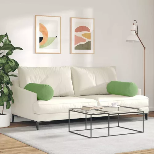 Hengerpárnák 2 pcs Világos zöld Ø 25 x 70 cm Bársonyos szövet