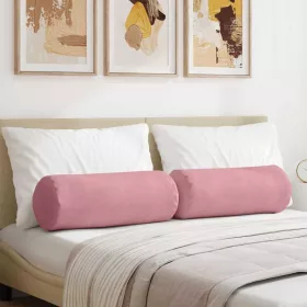   Hengerpárnák 2 pcs Rózsaszín Ø 25 x 70 cm Bársonyos szövet