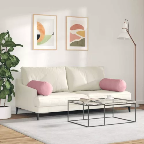 Hengerpárnák 2 pcs Rózsaszín Ø 25 x 70 cm Bársonyos szövet