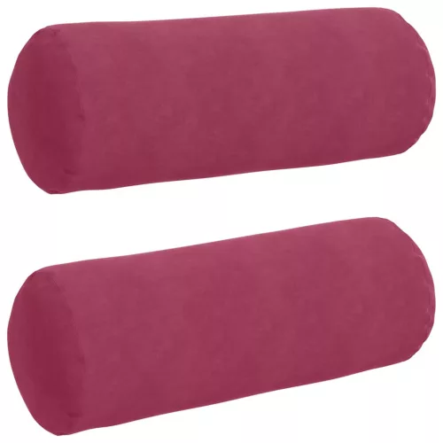 Hengerpárnák 2 pcs Bordó Ø 25 x 70 cm Bársonyos szövet