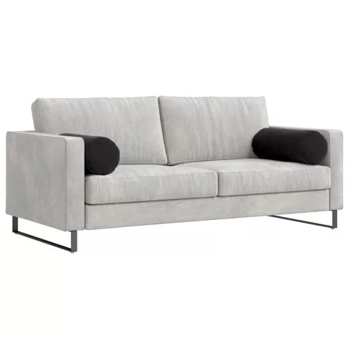 Hengerpárnák 2 pcs Fekete Ø 25 x 70 cm Bársonyos szövet
