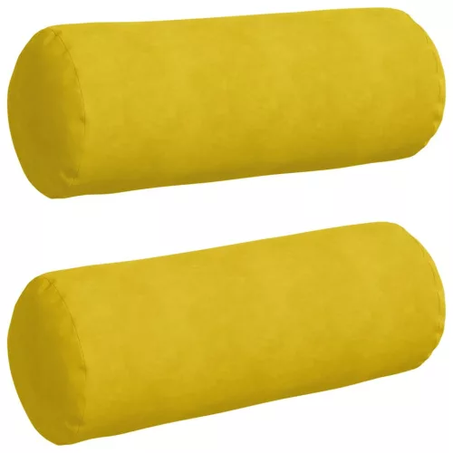 Hengerpárnák 2 pcs Sárga Ø 25 x 70 cm Bársonyos szövet