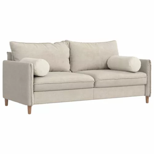 Hengerpárnák 2 pcs Krém Ø 25 x 70 cm Bársonyos szövet