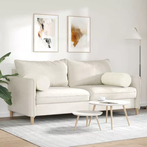 Hengerpárnák 2 pcs Krém Ø 25 x 70 cm Bársonyos szövet