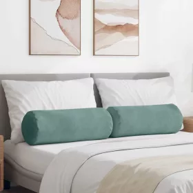   Hengerpárnák 2 pcs Tengeri Zöld Ø 25 x 70 cm Bársonyos szövet