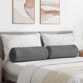   Hengerpárnák 2 pcs Sötétszürke Ø 25 x 70 cm Mikroszálas Szövet