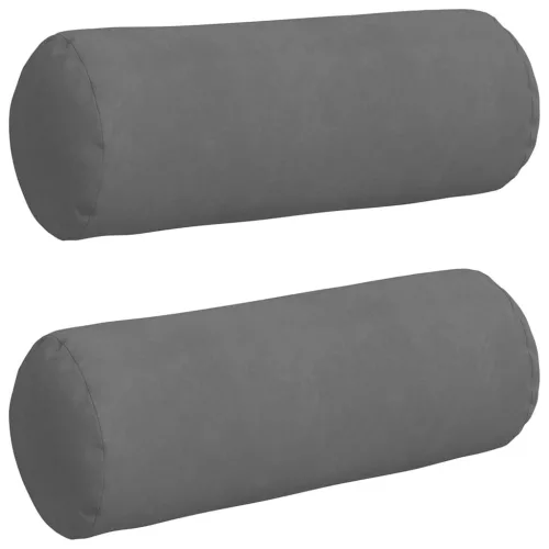 Hengerpárnák 2 pcs Sötétszürke Ø 25 x 70 cm Mikroszálas Szövet