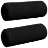 Hengerpárnák 2 pcs Fekete Ø 25 x 70 cm Mikroszálas Szövet