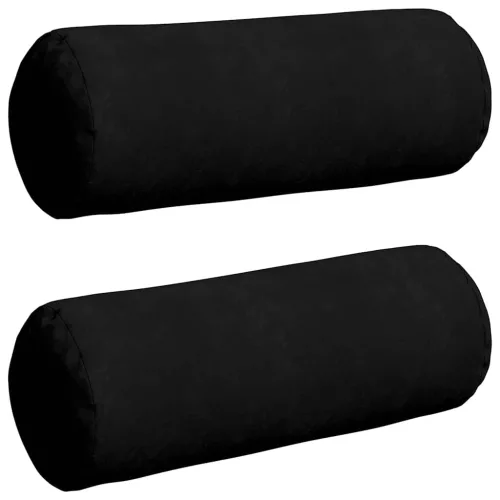 Hengerpárnák 2 pcs Fekete Ø 25 x 70 cm Mikroszálas Szövet