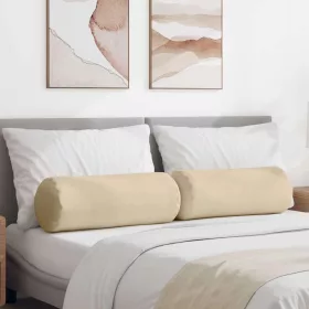   Hengerpárnák 2 pcs Krém Ø 25 x 70 cm Mikroszálas Szövet