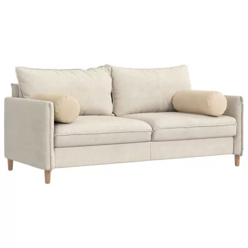 Hengerpárnák 2 pcs Krém Ø 25 x 70 cm Mikroszálas Szövet