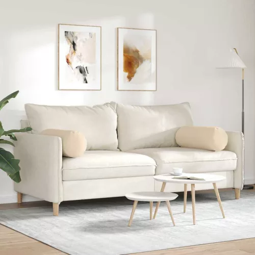 Hengerpárnák 2 pcs Krém Ø 25 x 70 cm Mikroszálas Szövet