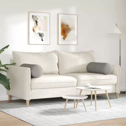 Hengerpárnák 2 pcs Világosszürke Ø 25 x 70 cm Bársonyos szövet