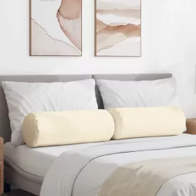 Hengerpárnák 2 pcs Krém Ø 25 x 70 cm Bársonyos szövet