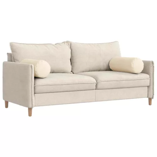 Hengerpárnák 2 pcs Krém Ø 25 x 70 cm Bársonyos szövet